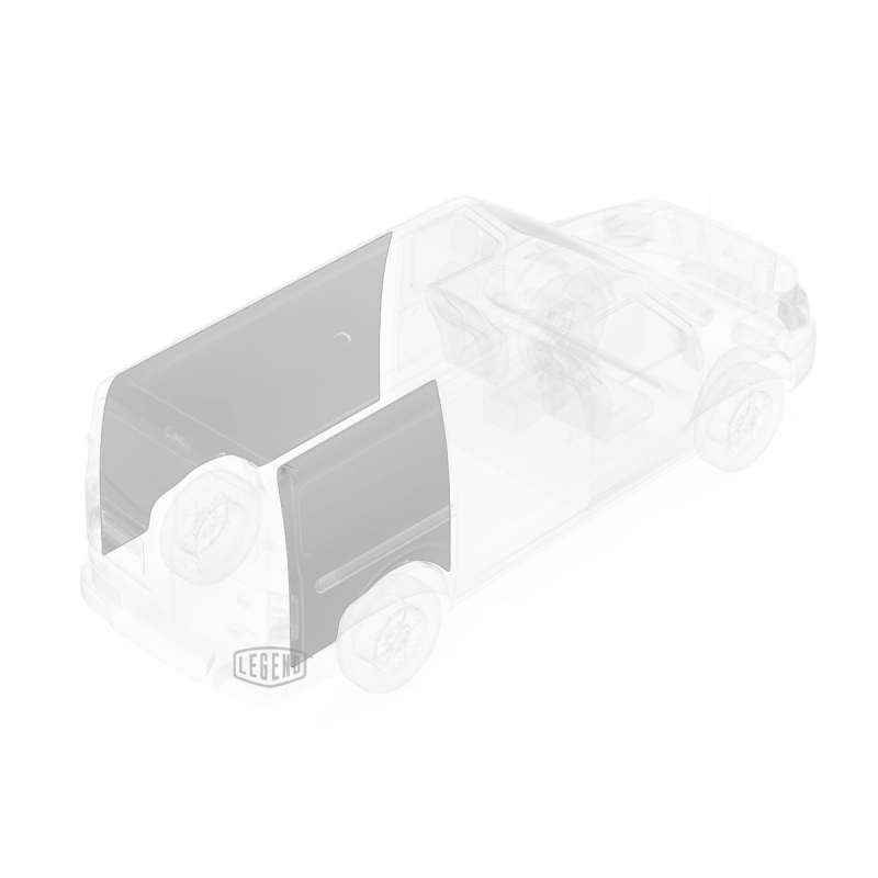 LEGEND EconoLite Wall Liner ONLY - Nissan NV Regular Wheelbase Cargo Van High Roof - Textured Grey - Single Side Door Model 05N02-20-H