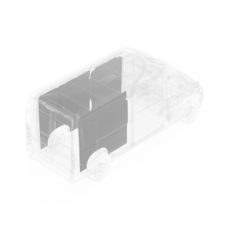 LEGEND EconoLite Wall Liner Dual Side Doors RAM ProMaster 136" Cargo Van HR - Textured Grey Model 05R03-20-H.2