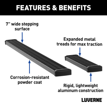 Luverne Grip Step 7" x 36" 100" Black Aluminum Running Boards Select Ram ProMaster Model 415100-401477