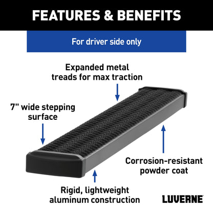 Luverne Grip Step 7" x 36" Black Aluminum Driver-Side Running Board Select ProMaster Model 415236-401470