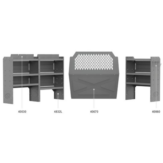 Holman Deluxe Commercial Van Package 43" H Shelves Ford Transit Connect Model 41TCL