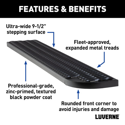Luverne Grip Step XL 9-1/2" x 54" Steel Passenger Running Board Select Ram ProMaster Model 495154-401802
