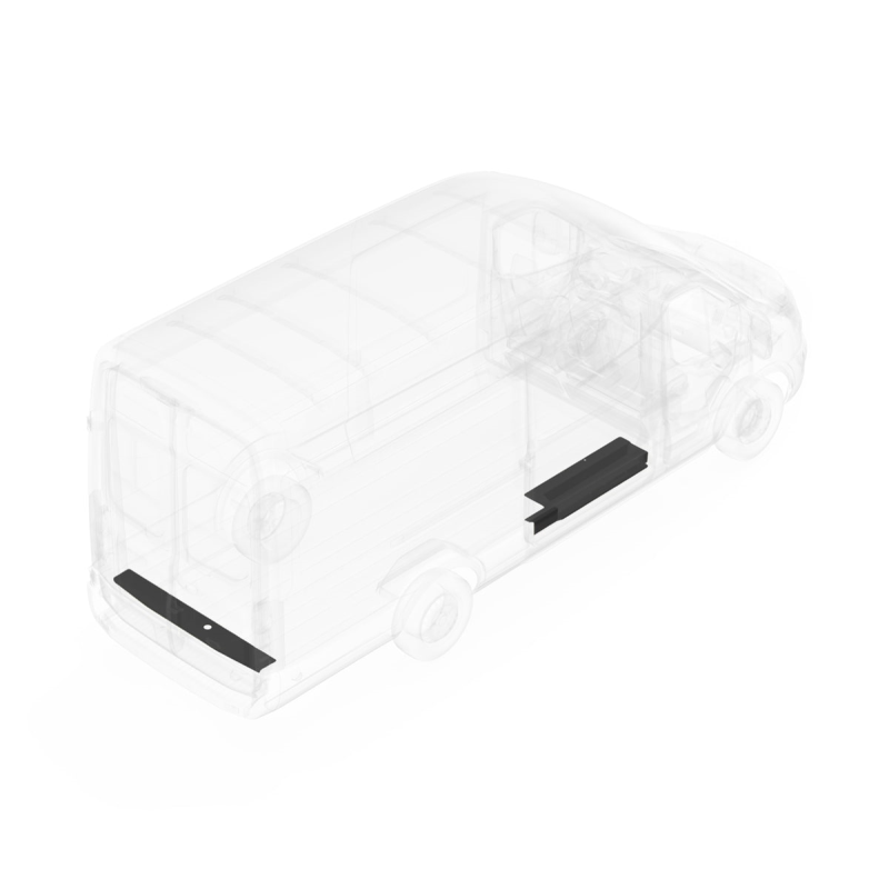 LEGEND Steel Floor Threshold Set Ford Transit (all WB lengths) w/o Lower Step - Black - Single Side Door Model 709-151-1011