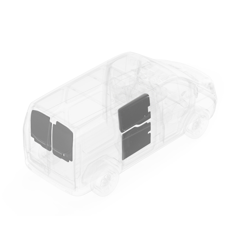 LEGEND DuraTherm Door Liner ONLY - Ford Transit (all Wheelbase lengths) Cargo Van Mid Roof - Textured Grey Model 703-114-2613.MR