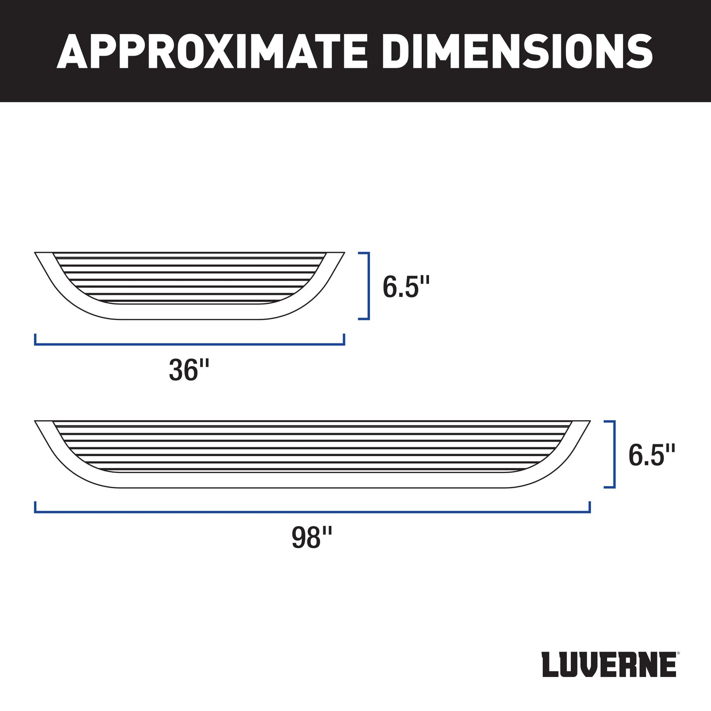 Luverne MegaStep 6-1/2" x 36" 100" Aluminum Running Boards Select Sprinter 2500 3500 Model 575100-570747
