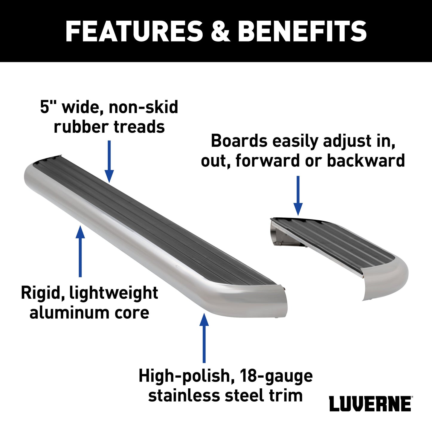Luverne MegaStep 6-1/2" x 36" 100" Aluminum Running Boards Select Sprinter 2500 3500 Model 575100-570747