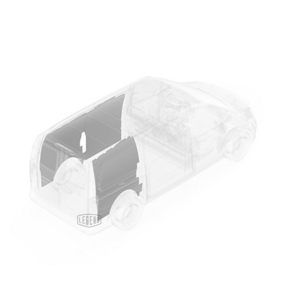 LEGEND EconoLite Wall Liner ONLY - Mercedes Metris 126" Wheelbase Cargo Van Low Roof- Textured Grey - Single Side Door Model 05M01-20