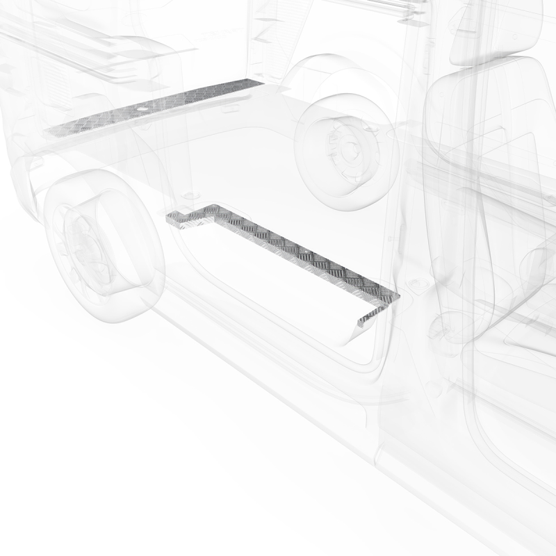 LEGEND Aluminum Floor Sill Set Ford Transit Connect Short Wheelbase Cargo Van - Single Side Door Model 719-151-1010