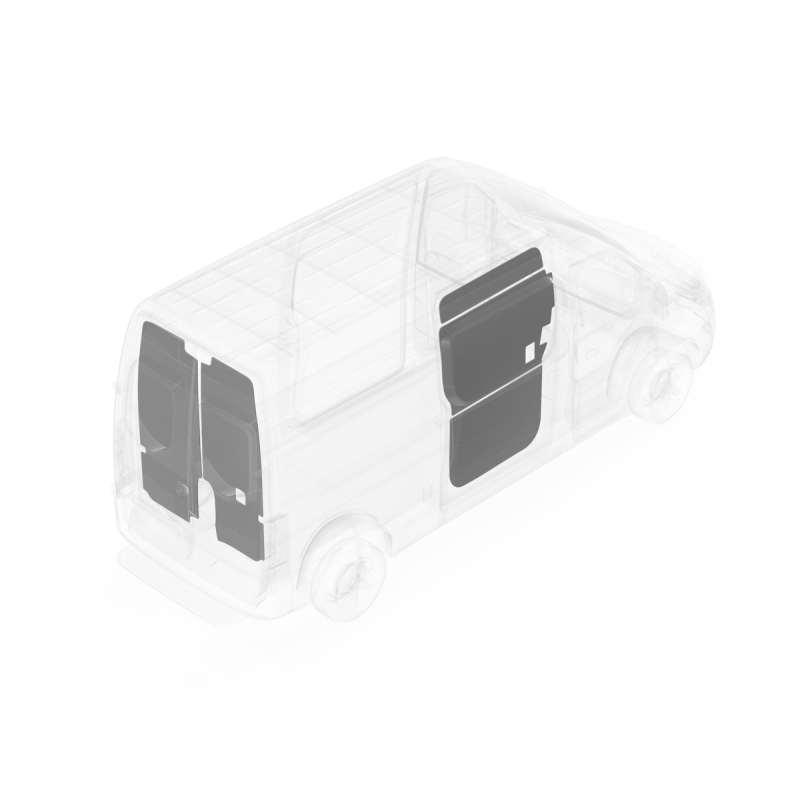 LEGEND DuraTherm Door Liner ONLY - Mercedes Sprinter (all Wheelbase lengths) Cargo Van Low Roof - Textured Grey Model 103-114-2613.LR