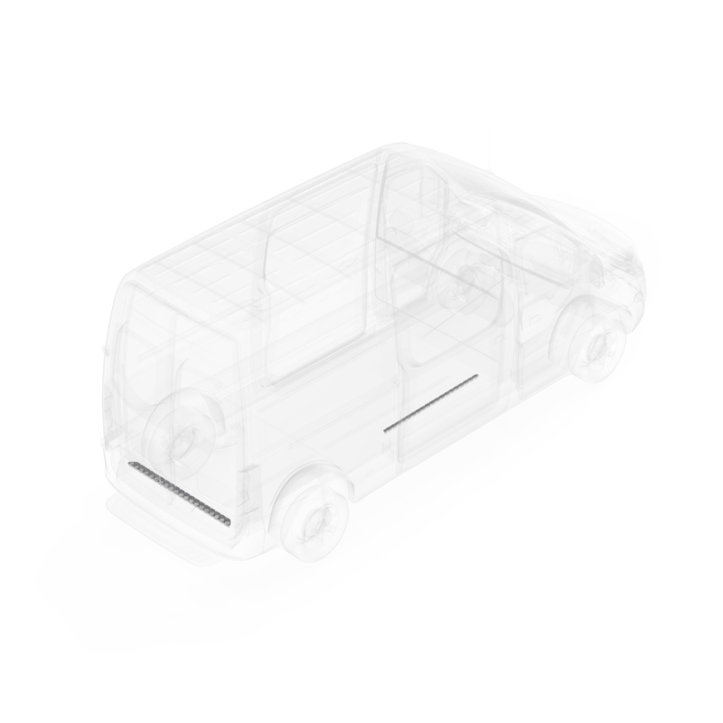 LEGEND Aluminum Floor Sill Set Mercedes Sprinter (all WB lengths) Cargo Van - Single Side Door Model 109-151-1010