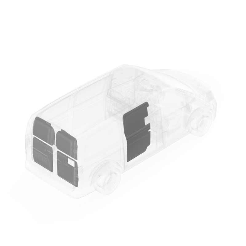 LEGEND DuraTherm Door Liner ONLY - Mercedes Metris 135" Extended Wheelbase Cargo Van Low Roof - Textured Grey Model 113-114-2613