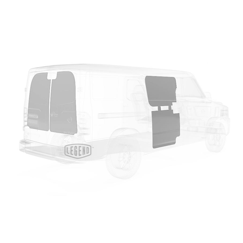 LEGEND EconoLite Door Liner ONLY - Nissan NV Cargo Van Regular Wheelbase Low Roof - Textured Grey Model 07N02-20-L