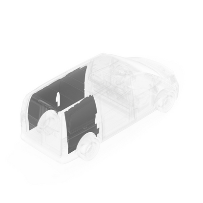LEGEND DuraTherm Wall Liner ONLY - Mercedes Metris 135" Extended Wheelbase Cargo Van Low Roof- Textured Grey - Single Side Door Model 114-114-2613