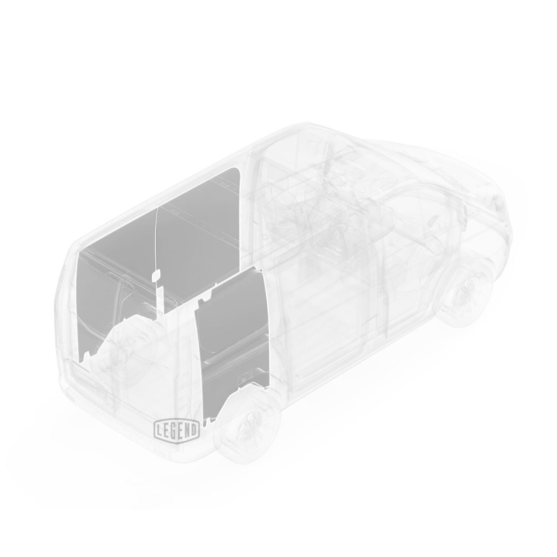 LEGEND EconoLite Wall Liner ONLY - Ford Transit 130" Wheelbase Cargo Van Low Roof - Textured Grey - Single Side Door Model 05F03-20-L