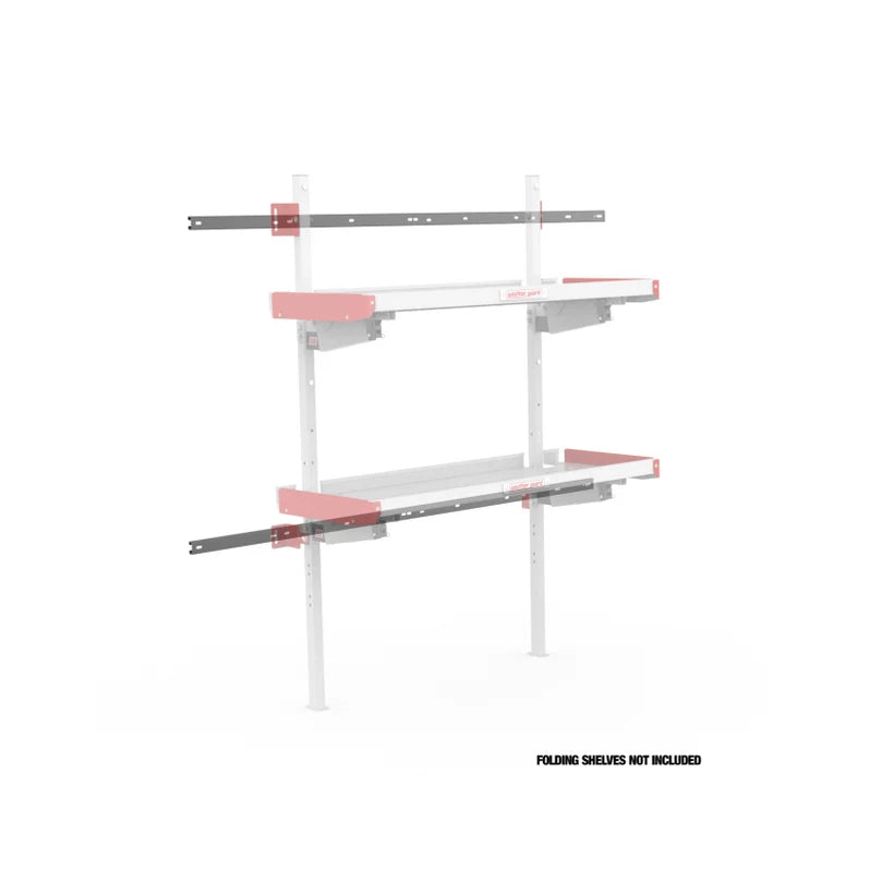 (REQUIRED)Weather Guard Folding Shelf Mounting Rails Mercedes-Benz Sprinter 144in Wheelbase Passenger and Driver Rear Model DRMS44RP