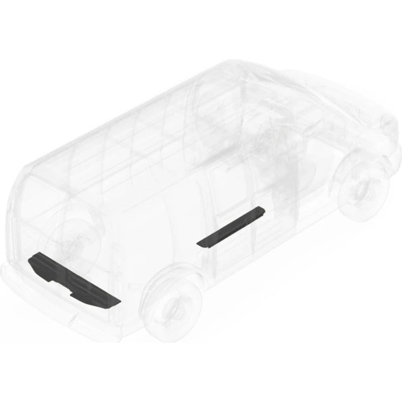 LEGEND Steel Floor Threshold Set GMC Savana/Chevy Express Cargo Van (all WB lengths) w/o Lower Step - Black - Single Side Door Model 309-151-1011
