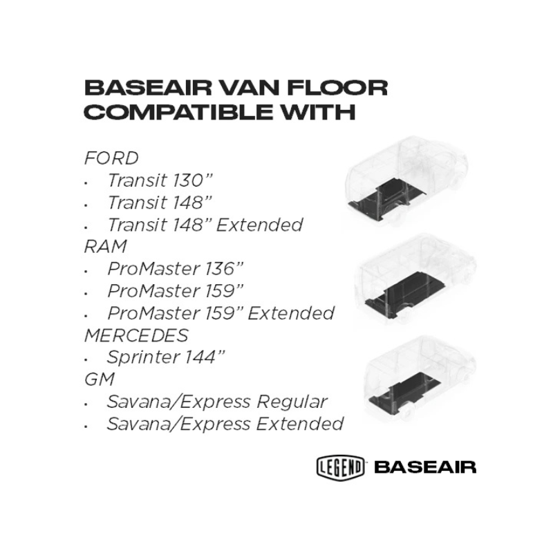 Legend 2014-Current RAM ProMaster 136" BaseAir Fold Flex One-Piece Floor Black Model RA0614-11RF1