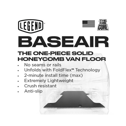 Legend 2015-Current Ford Transit 148" BaseAir Fold Flex One-Piece Floor Black Model FD0914-11RF1