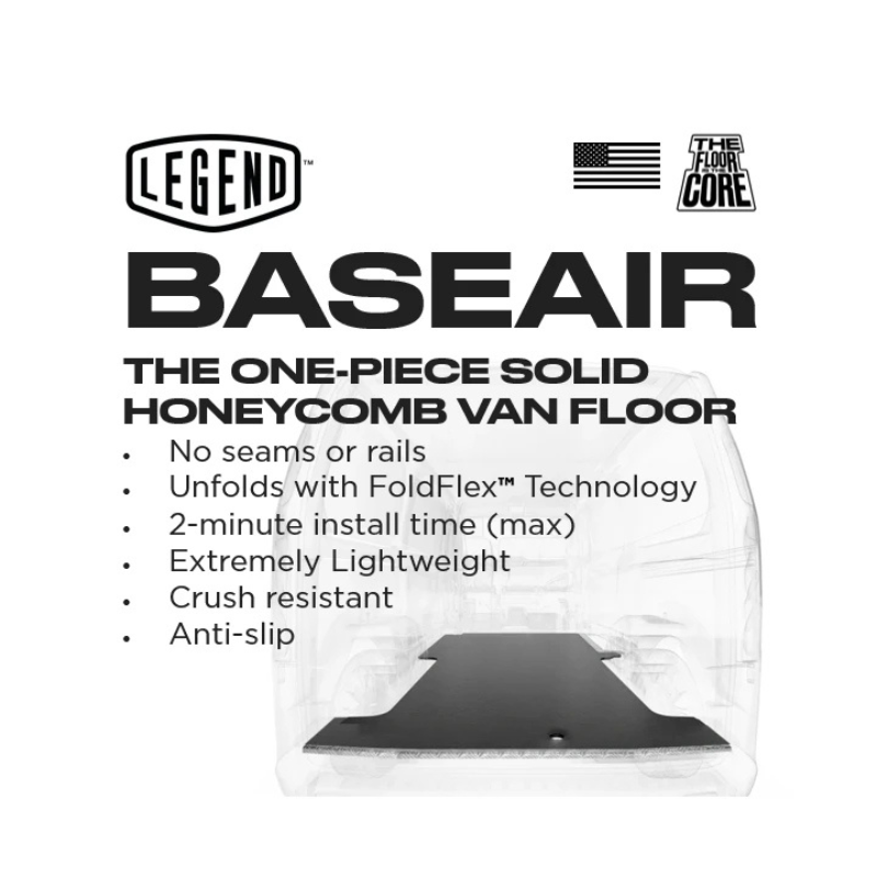 Legend 2014-Current RAM ProMaster 118" BaseAir Fold Flex One-Piece Floor Black Model RA0414-11RF1