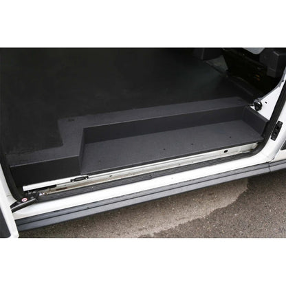 LEGEND Steel Floor Threshold Set Ford Transit (all WB lengths) w/ Full Lower Step - Black - Single Side Door Model U709-151-1011