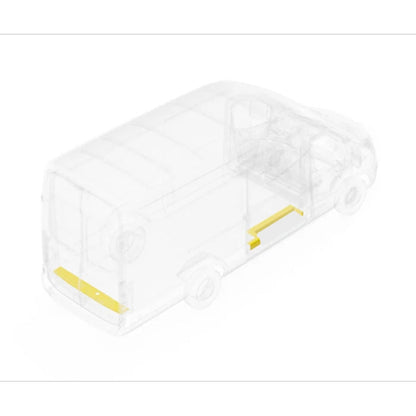 LEGEND Steel Floor Threshold Set Ford Transit (all WB lengths) w/o Lower Step - Yellow - Dual Side Doors Model 709-151-1018.2