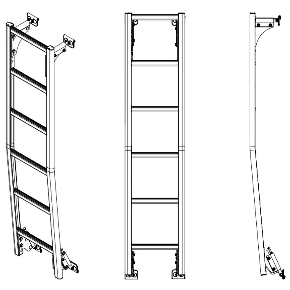 Prime Design Aluminum Rear Access Ladder for Mercedes Sprinter Standard Roof AAL-8004