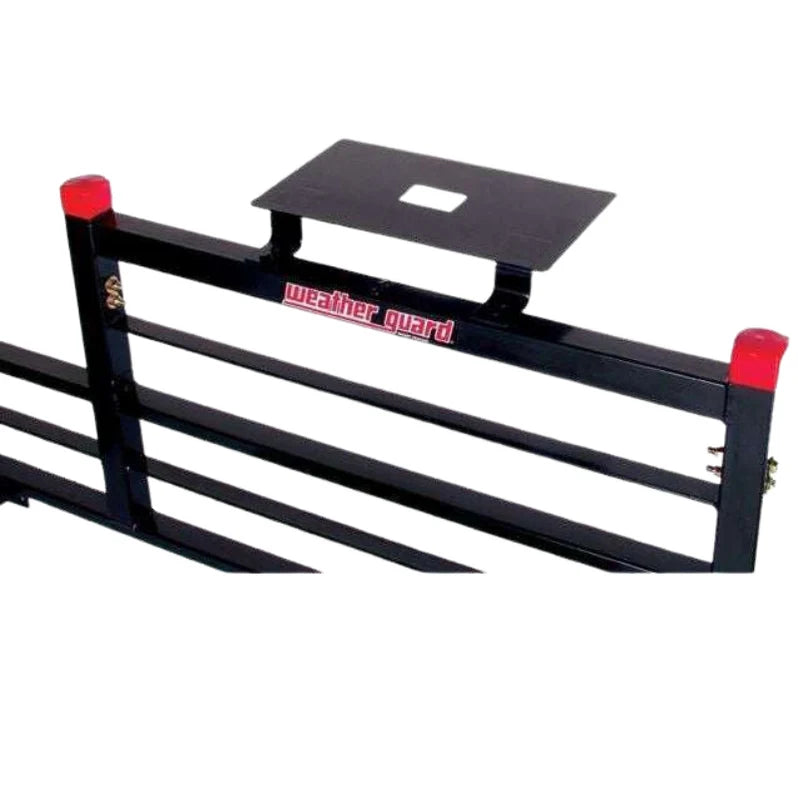 Weather Guard Headache Rack Cab Protector Ladder Light Mount Rectangular Base Gloss Black Steel Model 1920