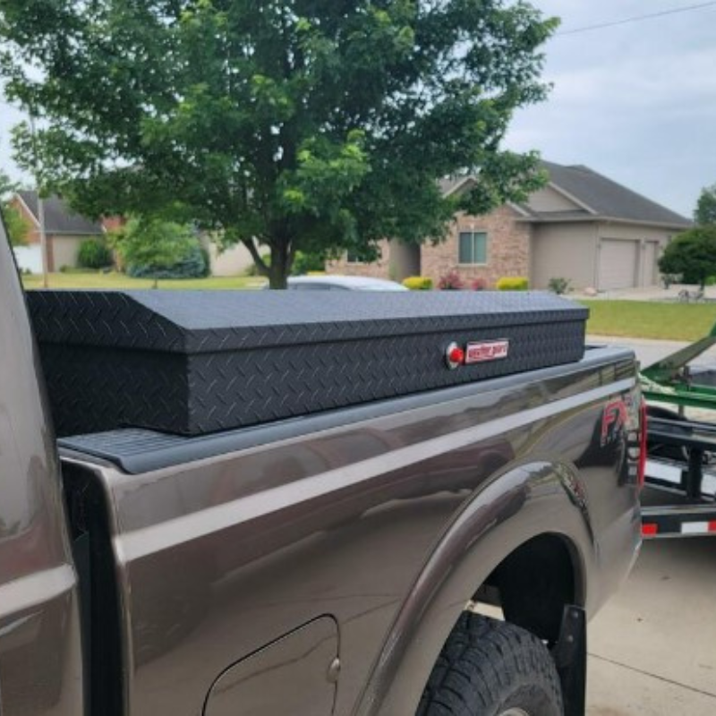 Weather Guard Side Mount Tool Box Textured Matte Black Aluminum 56X17X13 Model 174-52-04