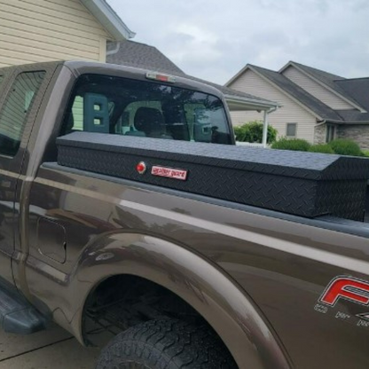 Weather Guard Side Mount Tool Box Textured Matte Black Aluminum 56X17X13 Model 174-52-04