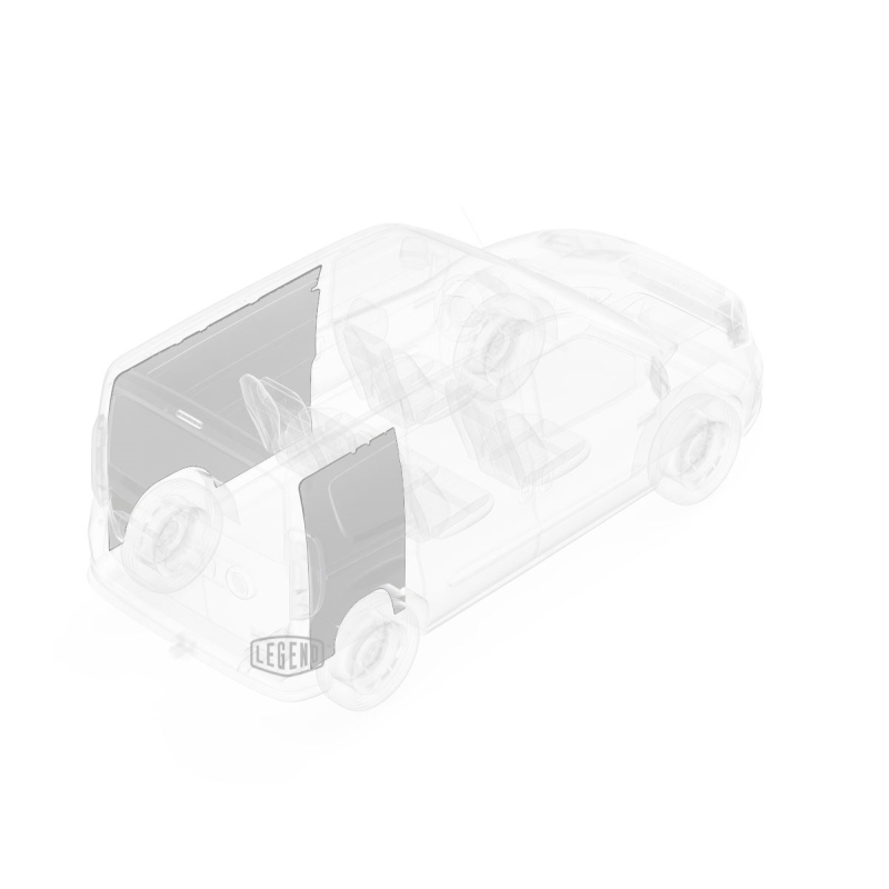 LEGEND EconoLite Wall Liner ONLY - RAM ProMaster City Regular Wheelbase Cargo Van - Textured Grey - Single Side Door Model 05R01-20