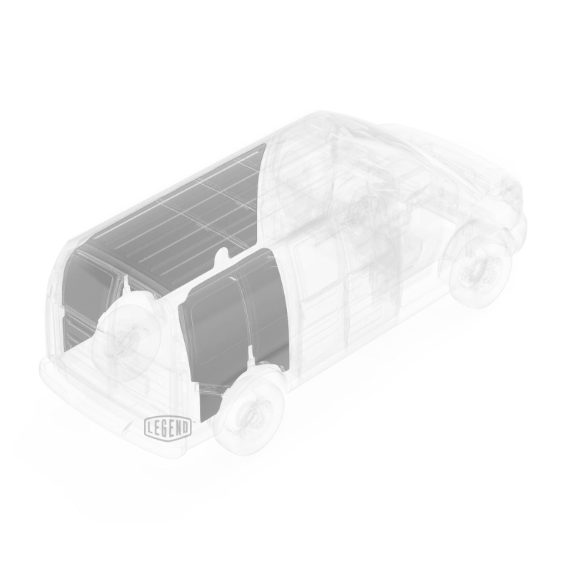 LEGEND EconoLite Wall Liner GMC Savana/Chevy Express Cargo Van Reg WB - Textured Grey - Single Side Door, Model 05G02-20