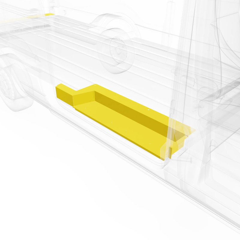 LEGEND Steel Floor Threshold Set Ford Transit (all WB lengths) w/ Full Lower Step - Yellow - Dual Side Doors Model U709-151-1018.2