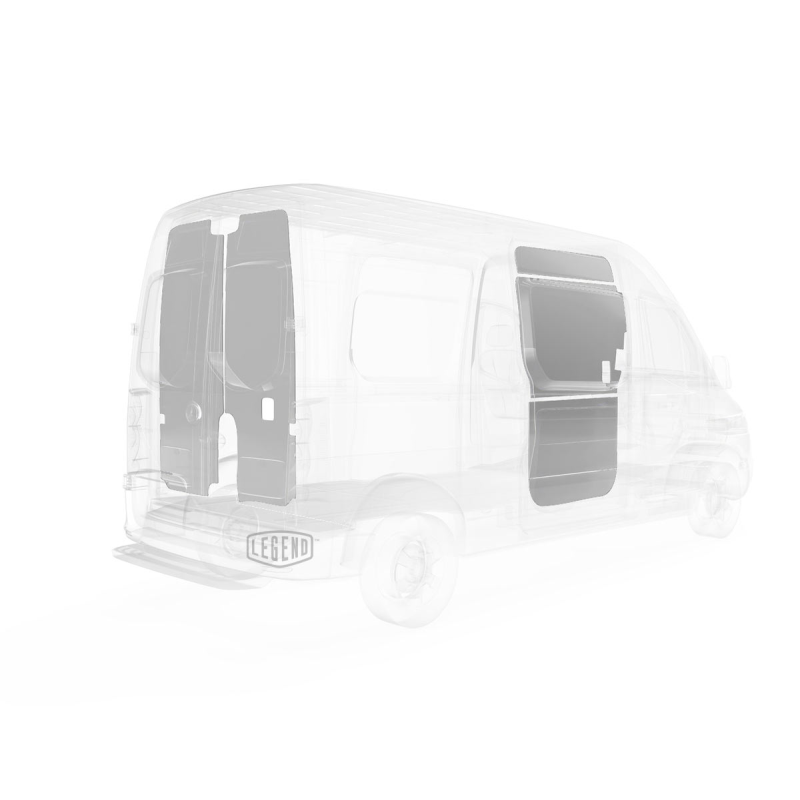LEGEND EconoLite Door Liner ONLY - Dual Doors Mercedes Sprinter (all Wheelbase lengths) Cargo Van High Roof - Textured Grey Model 07M00-20-H.2