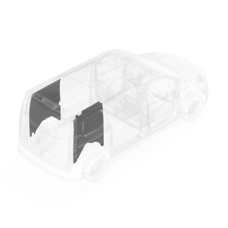 LEGEND DuraTherm Wall Liner ONLY - Ford Transit Connect Short Wheelbase Cargo Van - Textured Grey - Single Side Door Model 714-114-2613