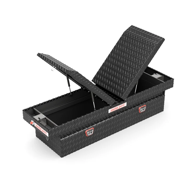Weather Guard  Gull Wing Crossover Box Gloss Black Aluminum 72X22.8X19.2 Model 124-5-04