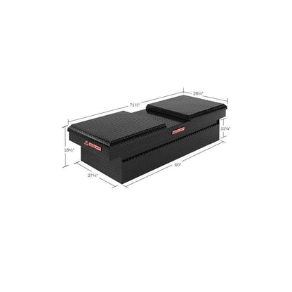Weather Guard Gull Wing Crossover Box Extra Wide Gloss Black Aluminum 71.5X27.5X18.5 Model 114-5-01