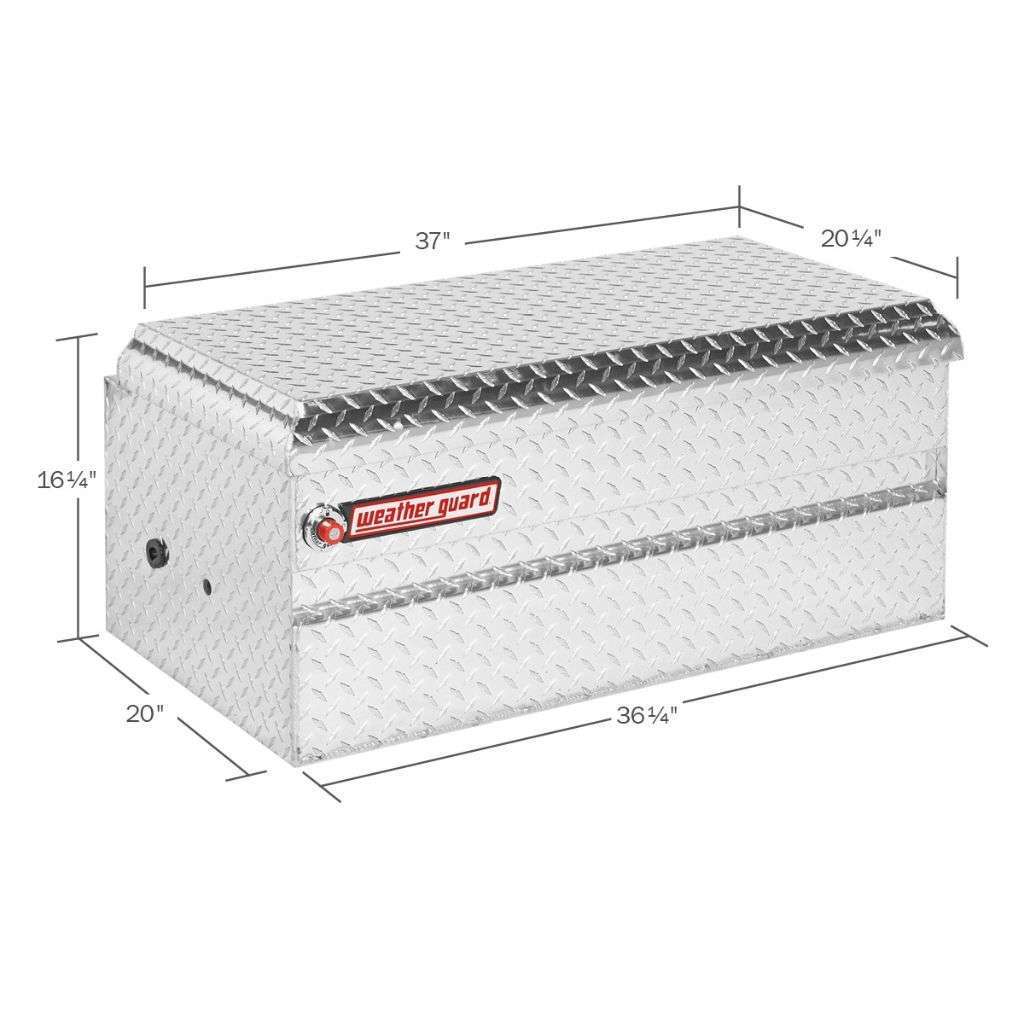 Weather Guard Chest Tool Box Compact Bright Aluminum 37X20.25X17 Model 644-0-01