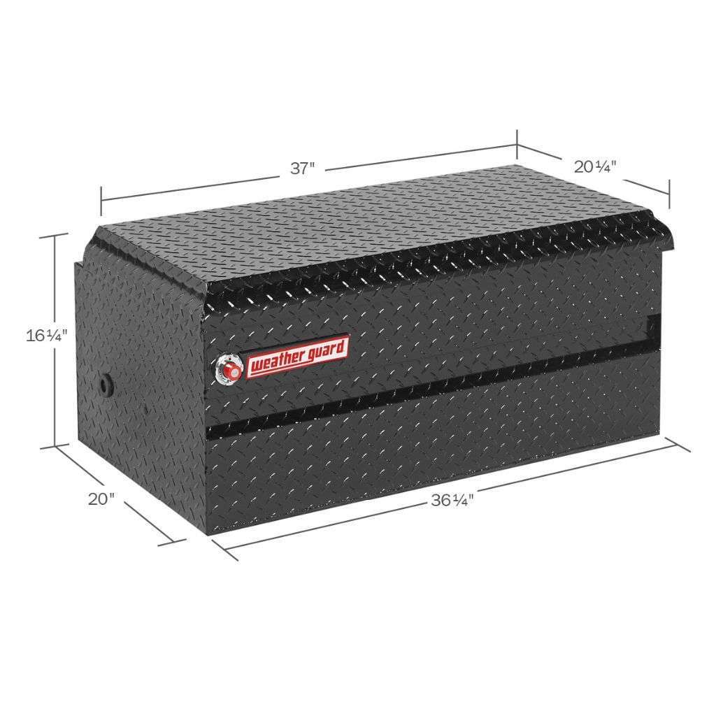 Weather Guard Chest Tool Box Compact Gloss Black Aluminum 37X20.25X17 Model 644-5-01