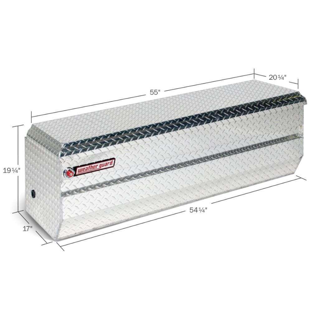 Weather Guard Chest Tool Box Compact Bright Aluminum 55X20X19.25 Model 654-0-01