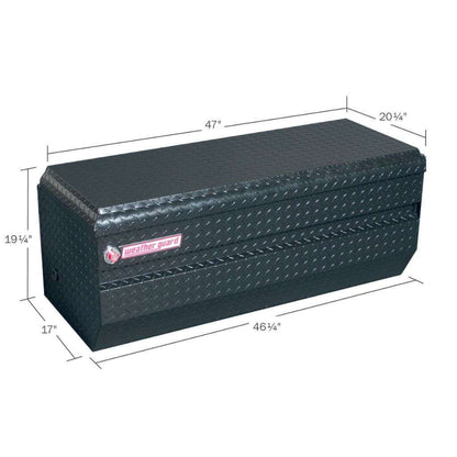 Weather Guard Chest Tool Box Compact Gloss Black Aluminum 47X20.25X19.25 Model 674-5-01