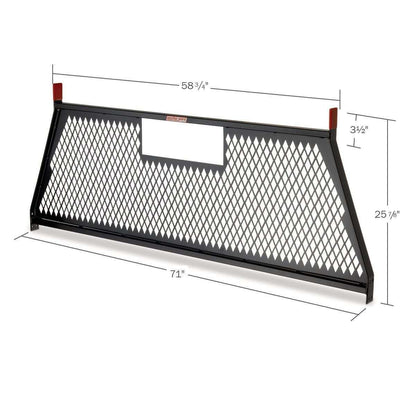 Weather Guard Headache Rack Cab Protector Protect-A-Rail® Black Steel Model Gloss Black 1906-5-02