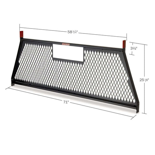 Weather Guard Headache Rack Cab Protector Protect-A-Rail® Black Steel Model Gloss Black 1906-5-02