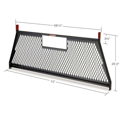 Weather Guard Headache Rack Cab Protector Protect-A-Rail® Black Steel Model Gloss Black 1906-5-02